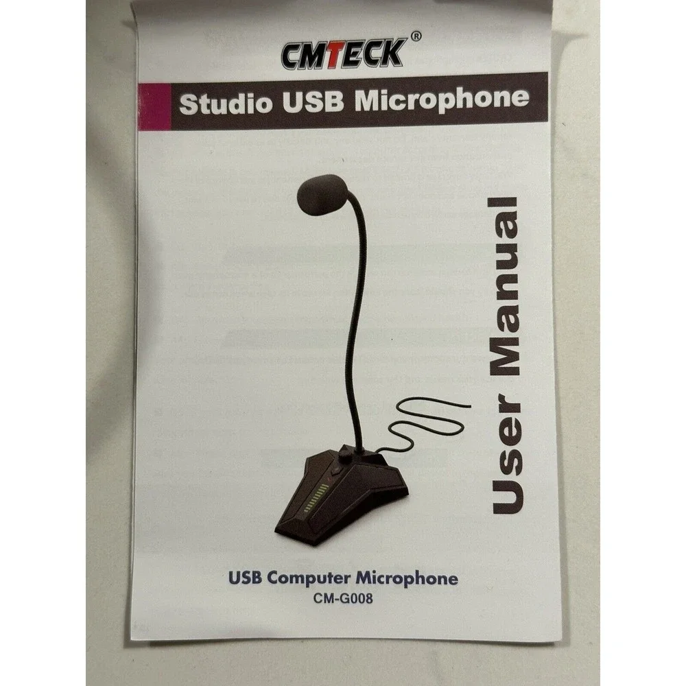 CMTECK CM-G008 USB Studio Computer Microphone Black Omnidirectional PC Laptop